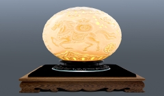 淄川：鸵鸟蛋雕作品生肖马《马到成功》面世